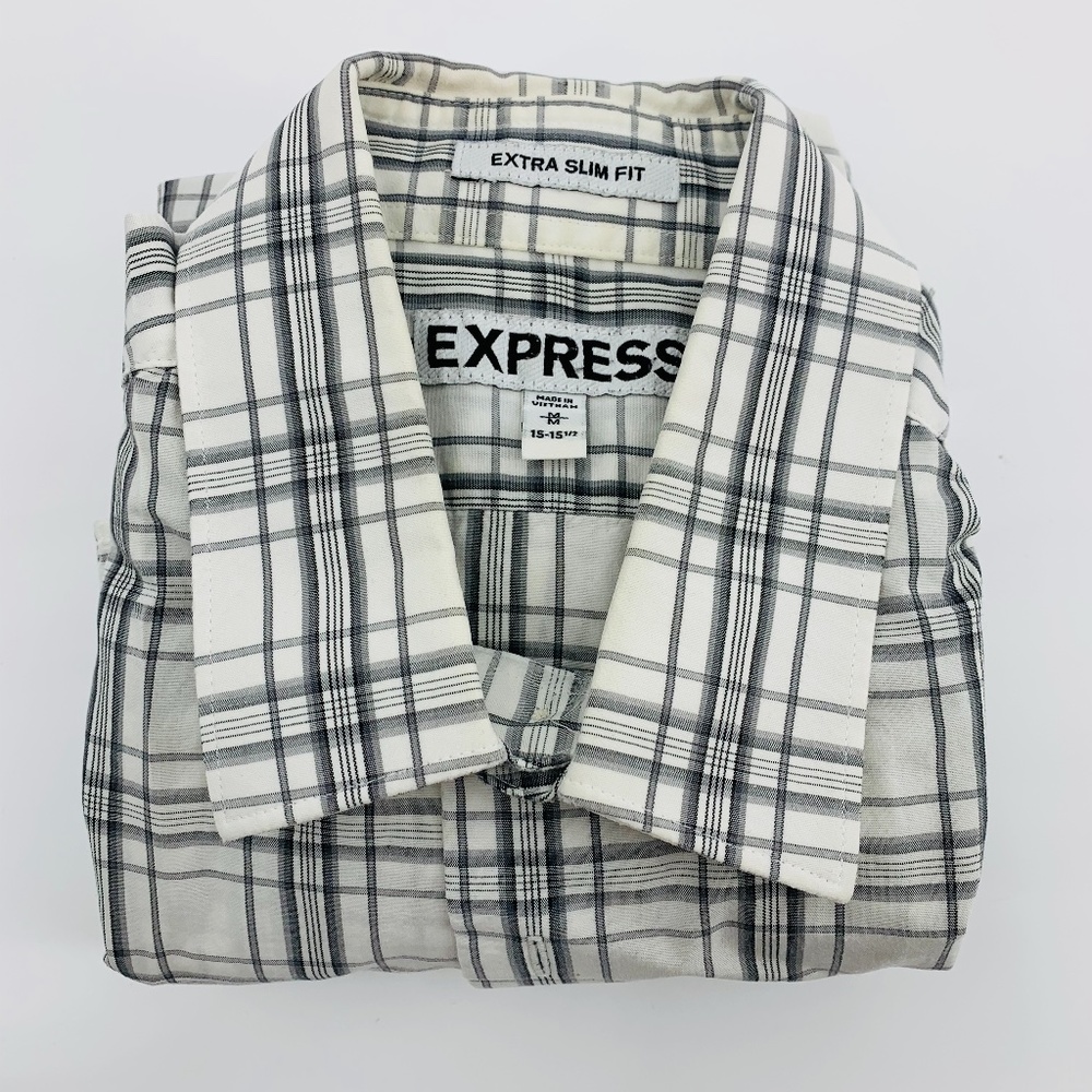 Express Slim 1MX Stretch Dress Shirt Fitted Button